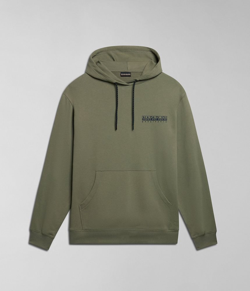 Φουτερ με Κουκουλα Napapijri Boyd Hoodie ανδρικα πρασινο | 248WMNOYG