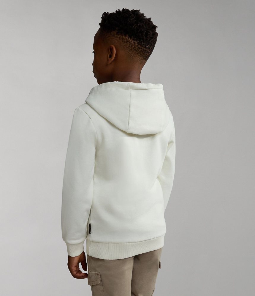 Φουτερ με Κουκουλα Napapijri Brunt Full-Zip Hoodie (4-16 YEARS) παιδικα ασπρα | 735GTJSFW