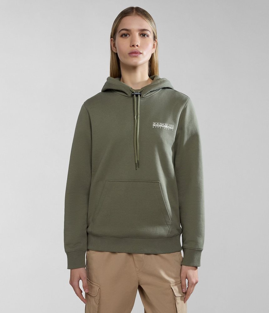 Φουτερ με Κουκουλα Napapijri Faber Hoodie γυναικεια πρασινο | 164POZTGS