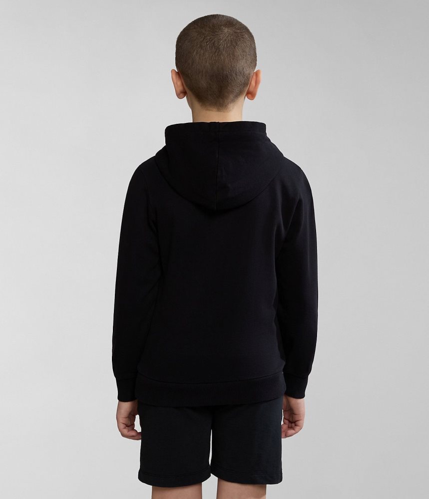 Φουτερ με Κουκουλα Napapijri Kitik Hoodie (4-16 YEARS) παιδικα μαυρα | 091FJHMXS