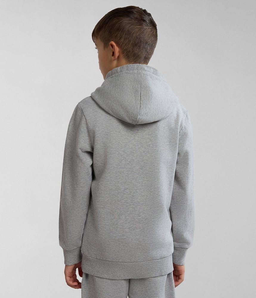 Φουτερ με Κουκουλα Napapijri Kitik Hoodie (4-16 YEARS) παιδικα γκρι | 389AQXEWH