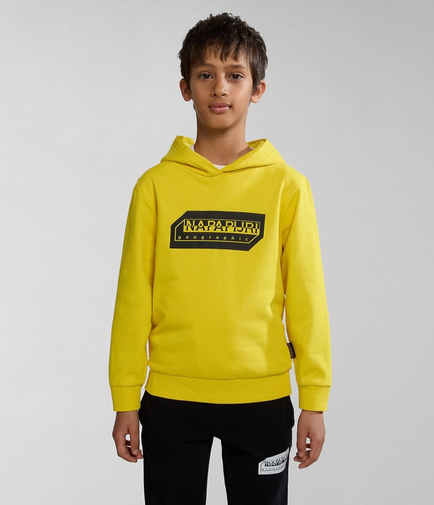 Φουτερ με Κουκουλα Napapijri Kitik Hoodie (4-16 YEARS) παιδικα κίτρινα | 582MHZCIV